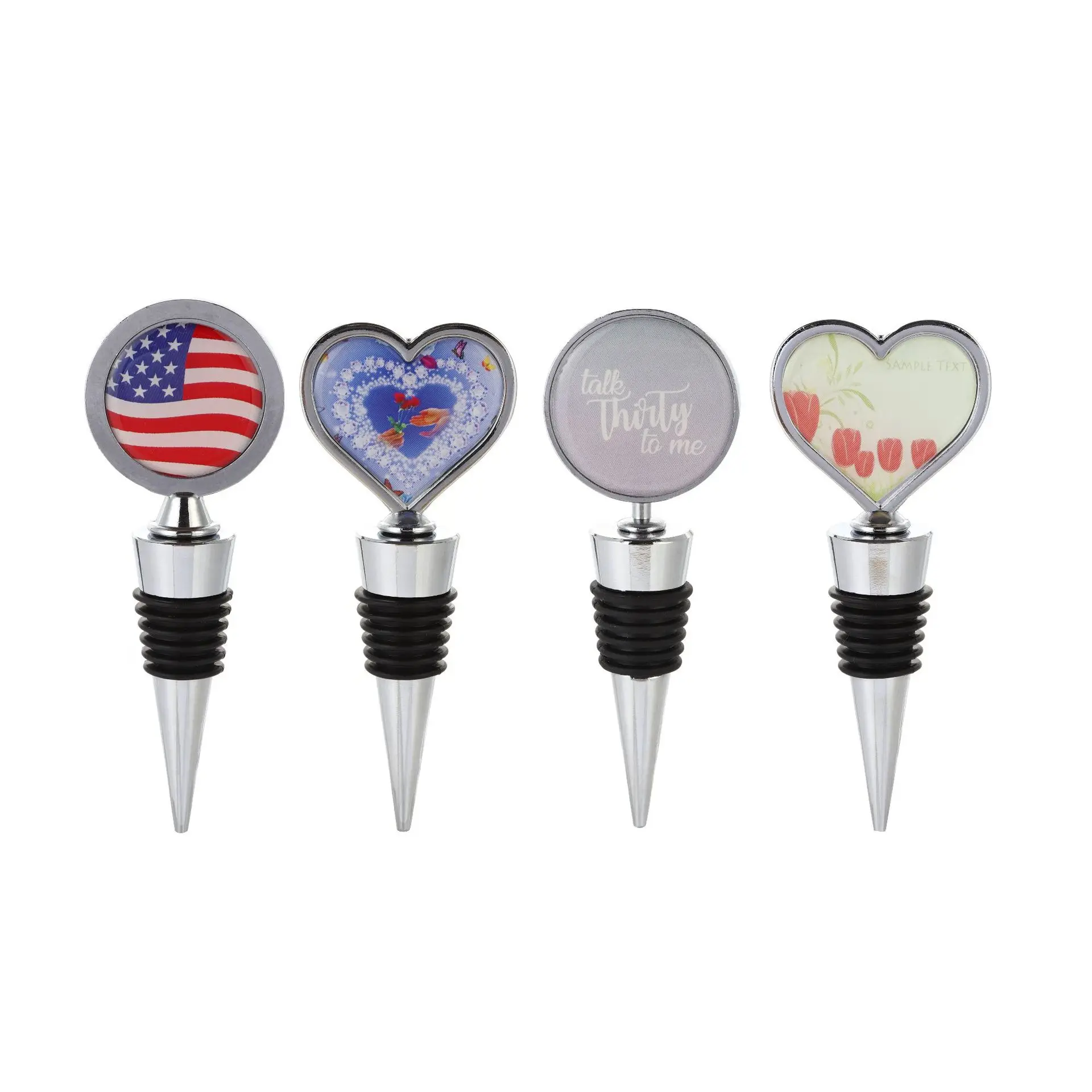 Creative heart-shaped round wine stopper wine stopper zinc alloy wedding gift