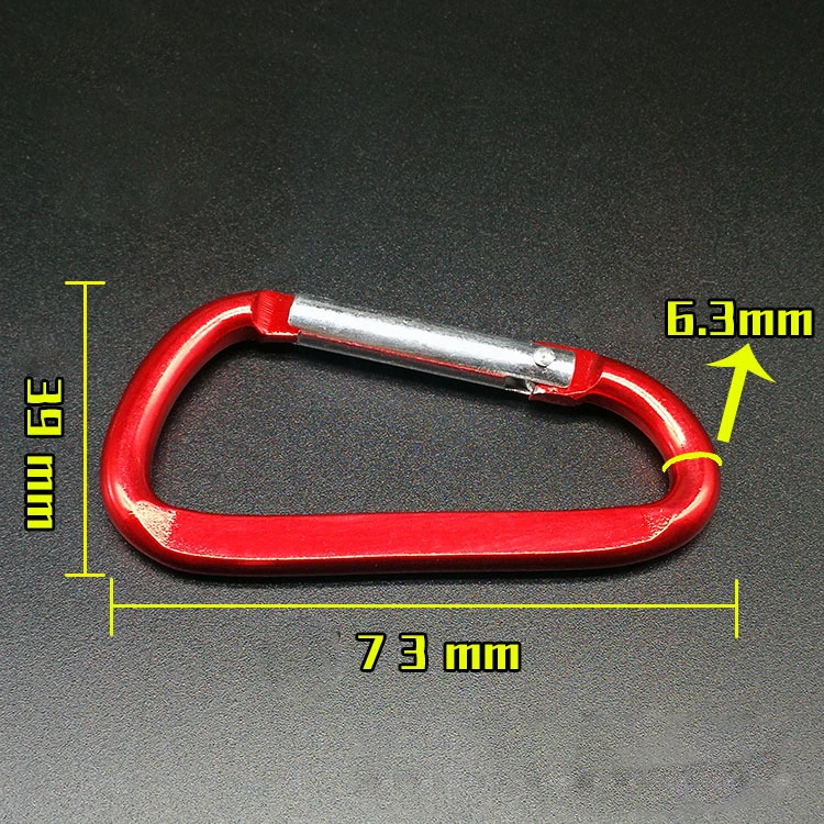 80mm carabiner personalized anodized aluminum D ring key chain custom carabiner