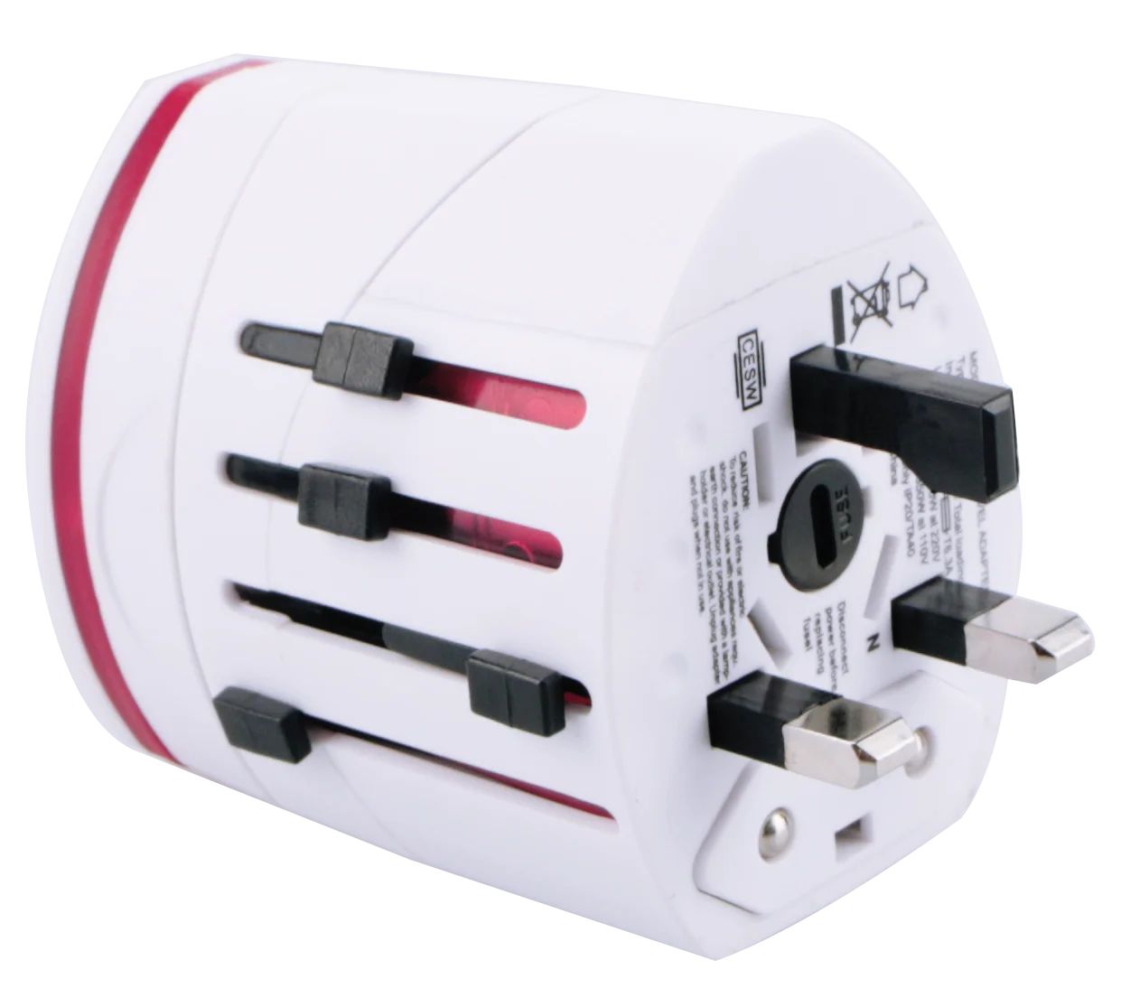 All in One Universal International Plug Adapter 2 USB Port World Travel AC Power Charger with AU US UK EU Converter Plug