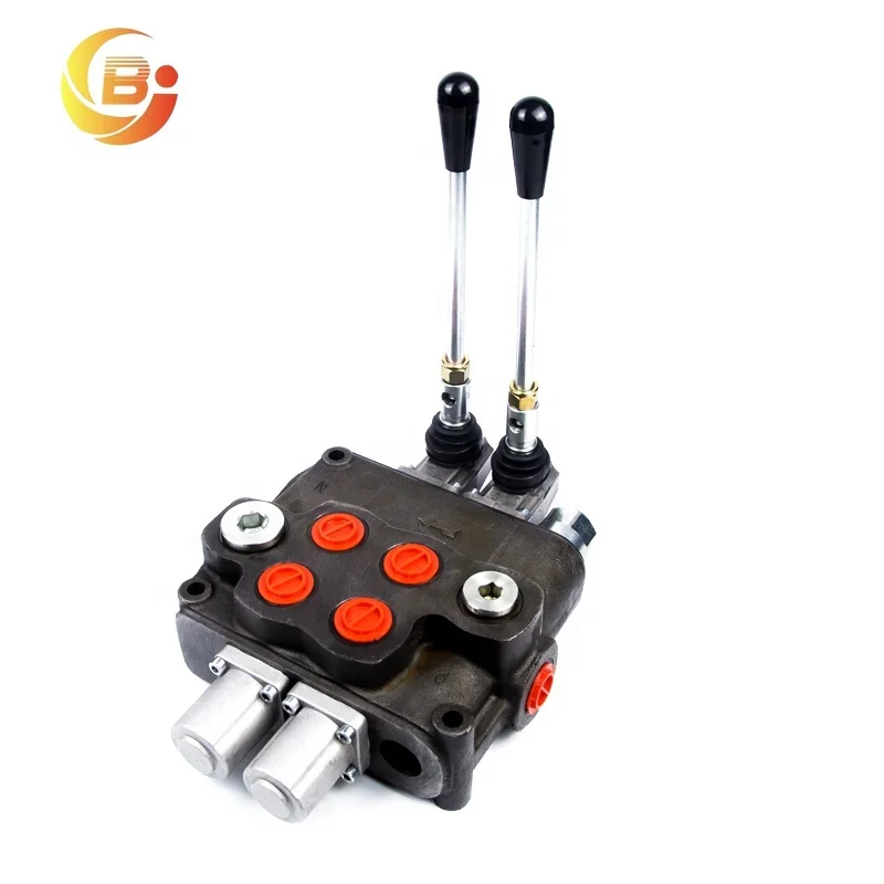 SD18 160L/Min 2 Spool Hydraulic Directional Monoblock Control Valve for Construction Machines
