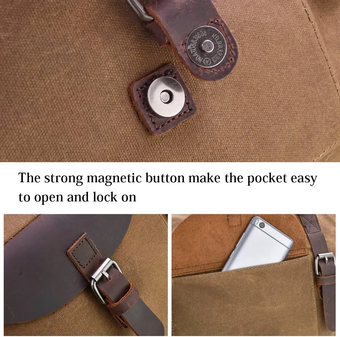 Premium Waterproof Canvas Genuine Leather Weekend bag Weekender Overnight Carryon Hand Bag Travel Duffel Bag