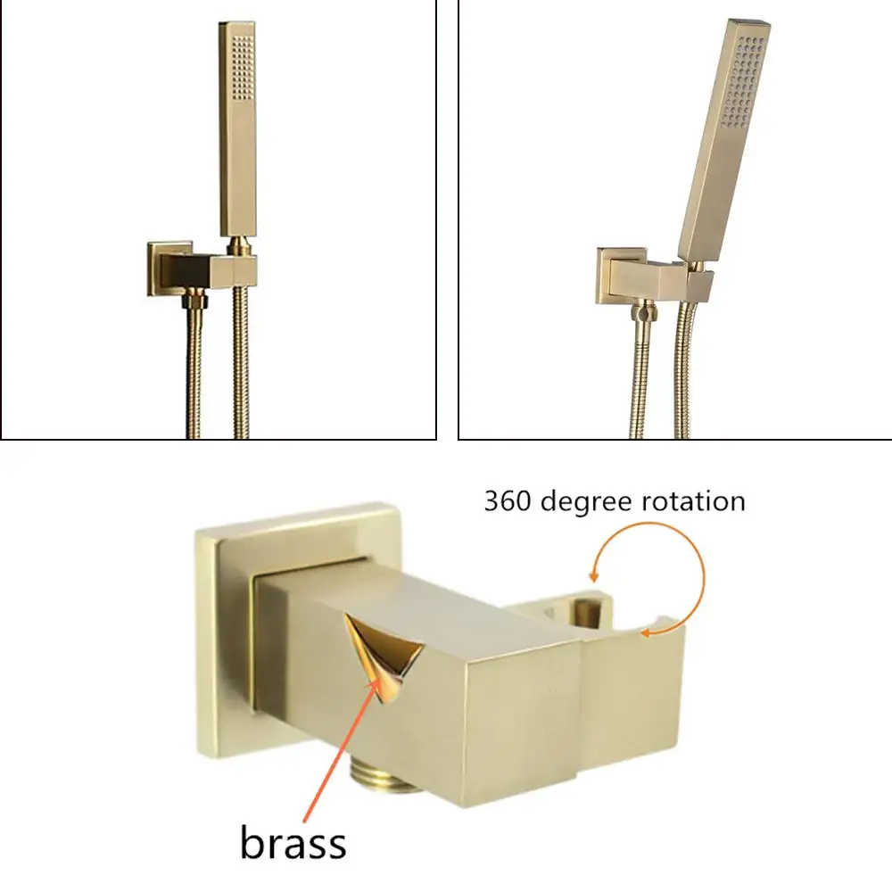 Bathroom Rain Mixer Shower Faucet Combo Set Wall Mounted Shower System Including Control Rough-in Valve