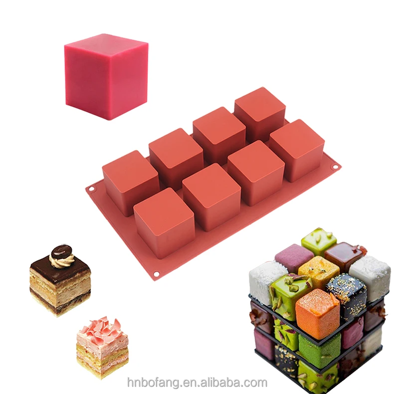 Food Grade Make Dessert Brownie and Ice Cream Non-toxic Cube silicon mold making