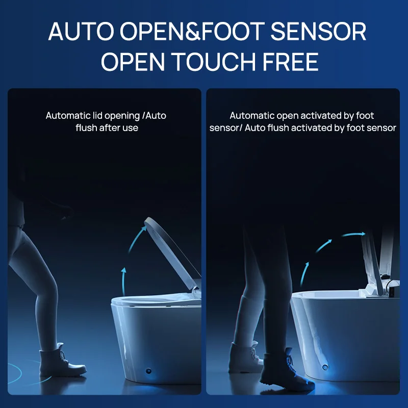 JOMOO One Piece Intelligent Toilet Seat with Digital Display and Foot Sensor - Luxury White Bathroom Toilet for Home