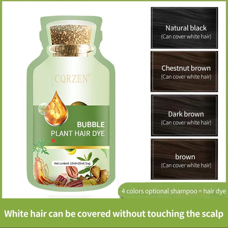 Herbal natural hair dye color semi-permanent shampoo