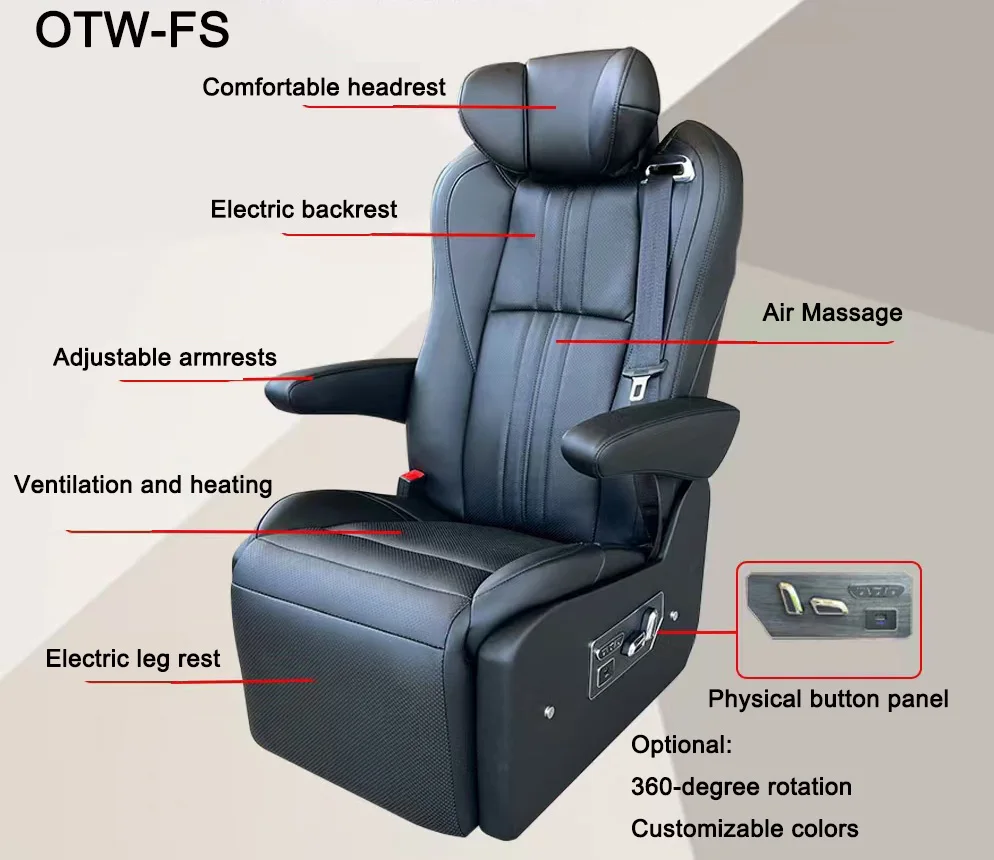 OTW-FS настраиваемый Электрический Регулируемый массажный вентилируемый vip роскошный автокапитан автофургон автокресла для автофургона распродажа