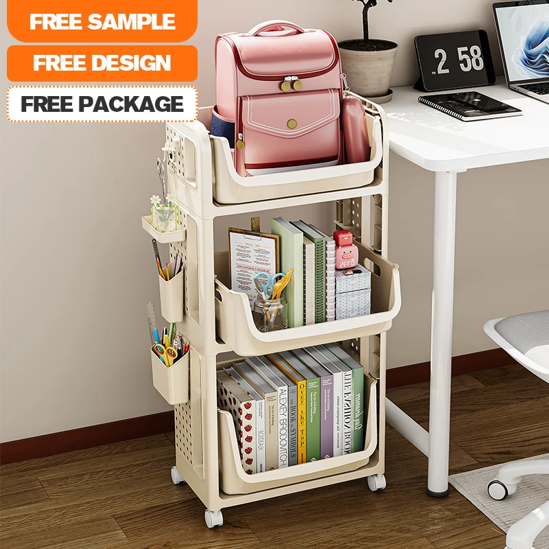 Wannuo Flexible Simple Plastic PP Storage Rack Multi-layer Movable Large Capacity Backpack Rack For Children