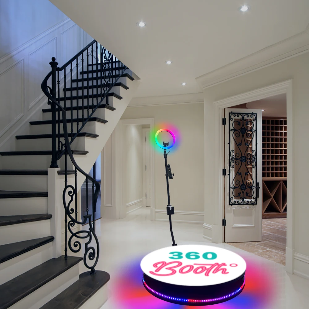 360 degre portable photo booth Fill light machine camera ipad selfie video Free accessories automatic spin 360 photo booth