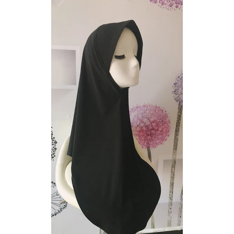 New Malaysian Style Women Hijab Undercap Muslim Solid Color Cap Crystal Hemp Instant Inner Hijab