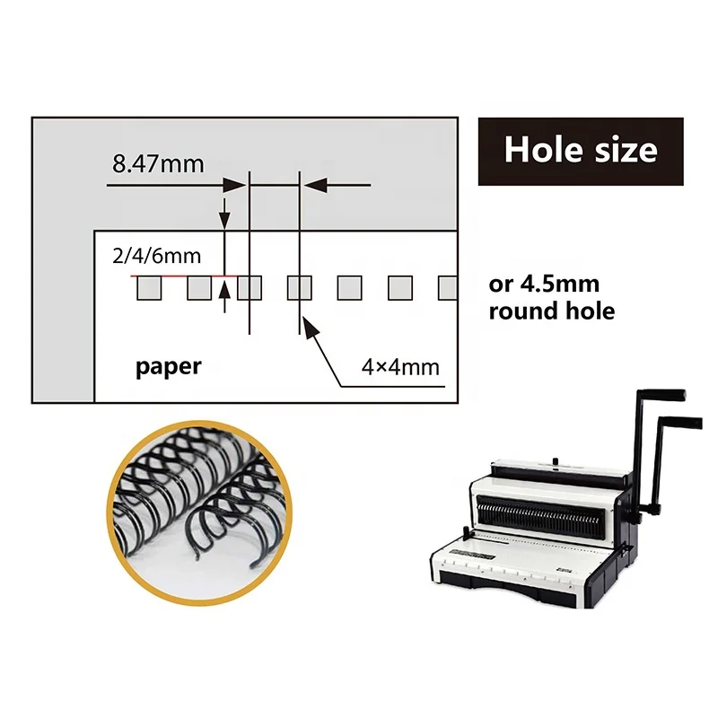 Book Punching Machine Calendar Double Ring Loop Wire Binding Machine 3 1