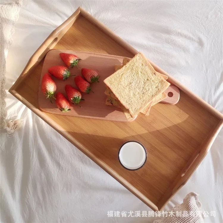 Bamboo breakfast tray with legs lazy person tray folding dinner wooden lazy person bed computer table tray