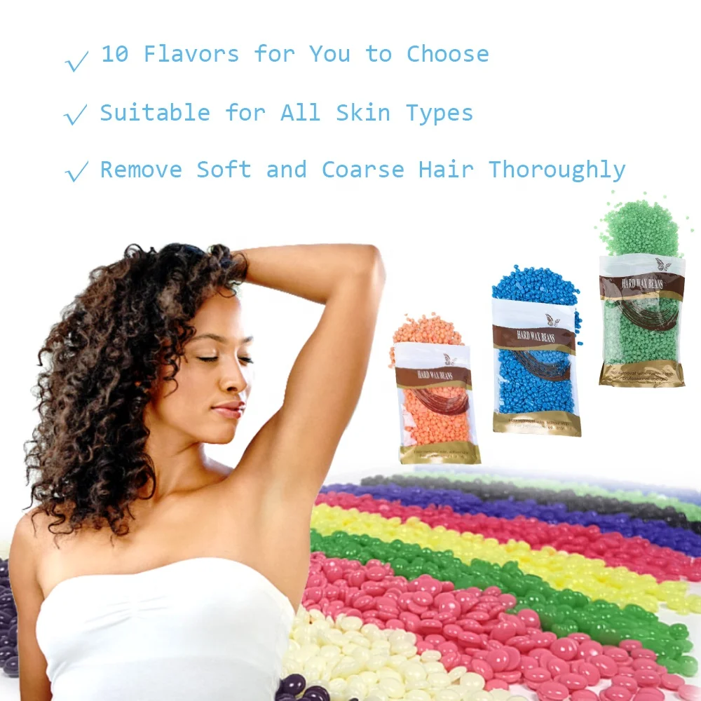 Hot Film Hard Wax Beans Solid  No Strip Wax Bead Depilatory Hair Removal for Full Body