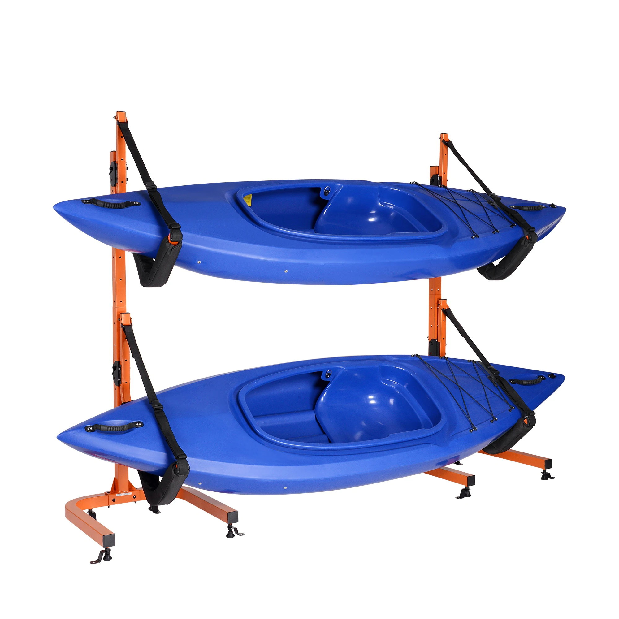 Double Sided Floor Standing Metal Display Rack with 8 Metal Arms Hand Tool for Kayak Storage