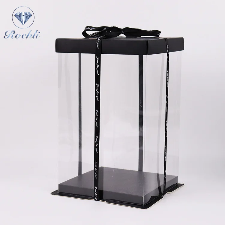 Акриловый пустой букет Подарочная коробка для роз и медведя День учителя сезон вход подарок на день рождения с декоративным Рождеством