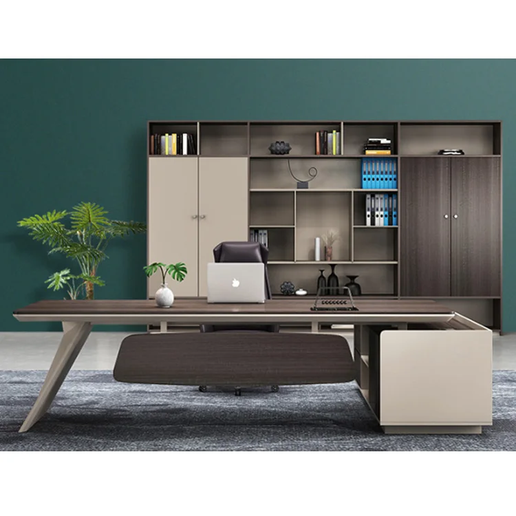 
Latest l-shape executive wooden modern luxury office table design and chair set 