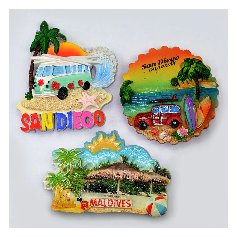 Wholesale Polyresin Tourist Souvenir Gift Refrigerator Magnet Sticker 3D Resin Custom Fridge Magnets For Sale