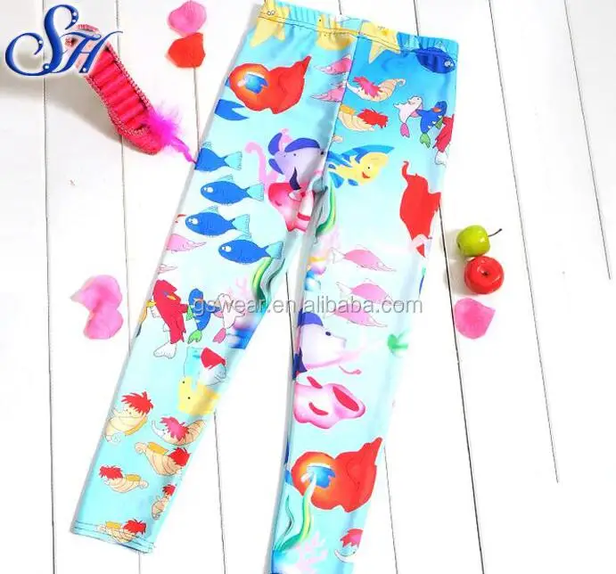Wholesale Custom Girls Pants Children Print Cotton Leggings Kids Clothes Pants Print Skinny Leggings
