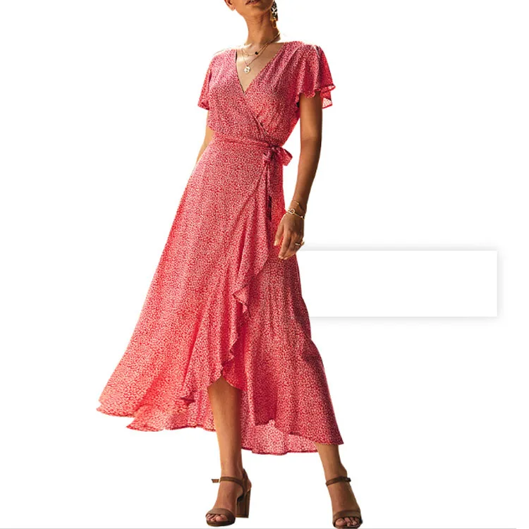 Latest Fashion Summer Women Dress Ladies Print Casual Style Fashion Office Clothing  Beach Sleeveless Dress