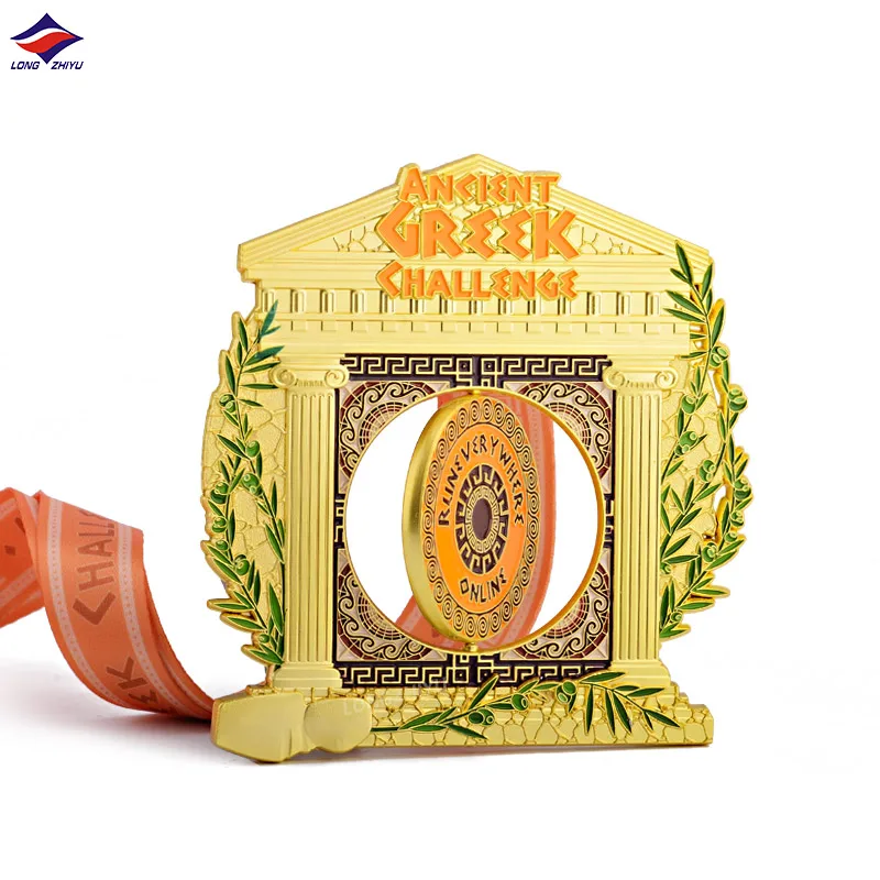 Longzhiyu gift factory design your own zinc alloy 3d gold award marathon running medals custom wholesale metal sport medal