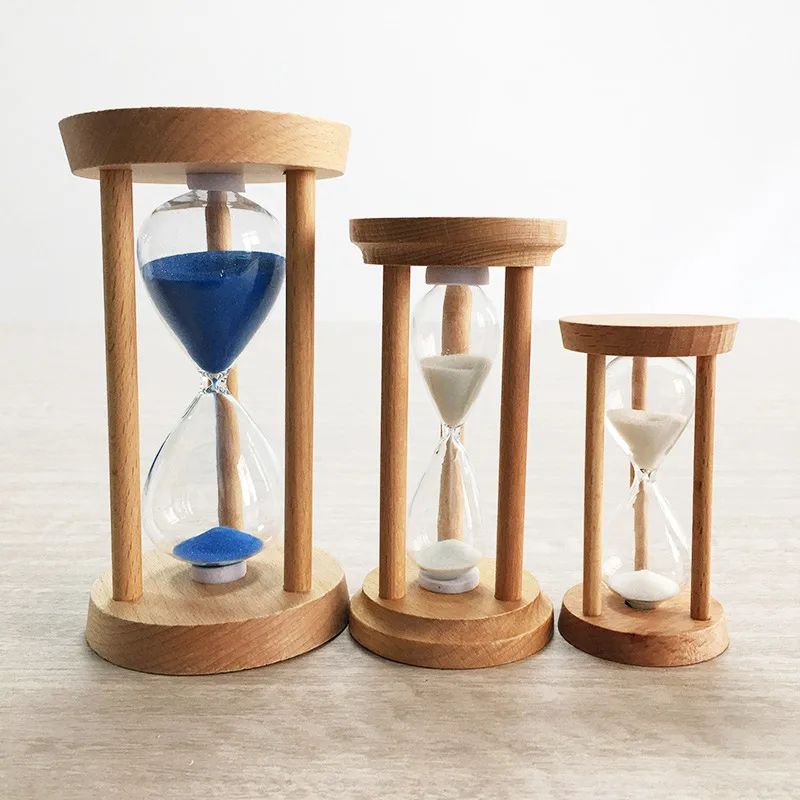 
Modern 3 5 10 30 minutes Sandtimer dynamic quicksand box diffuser sand fillable wooden hourglass sand timer 
