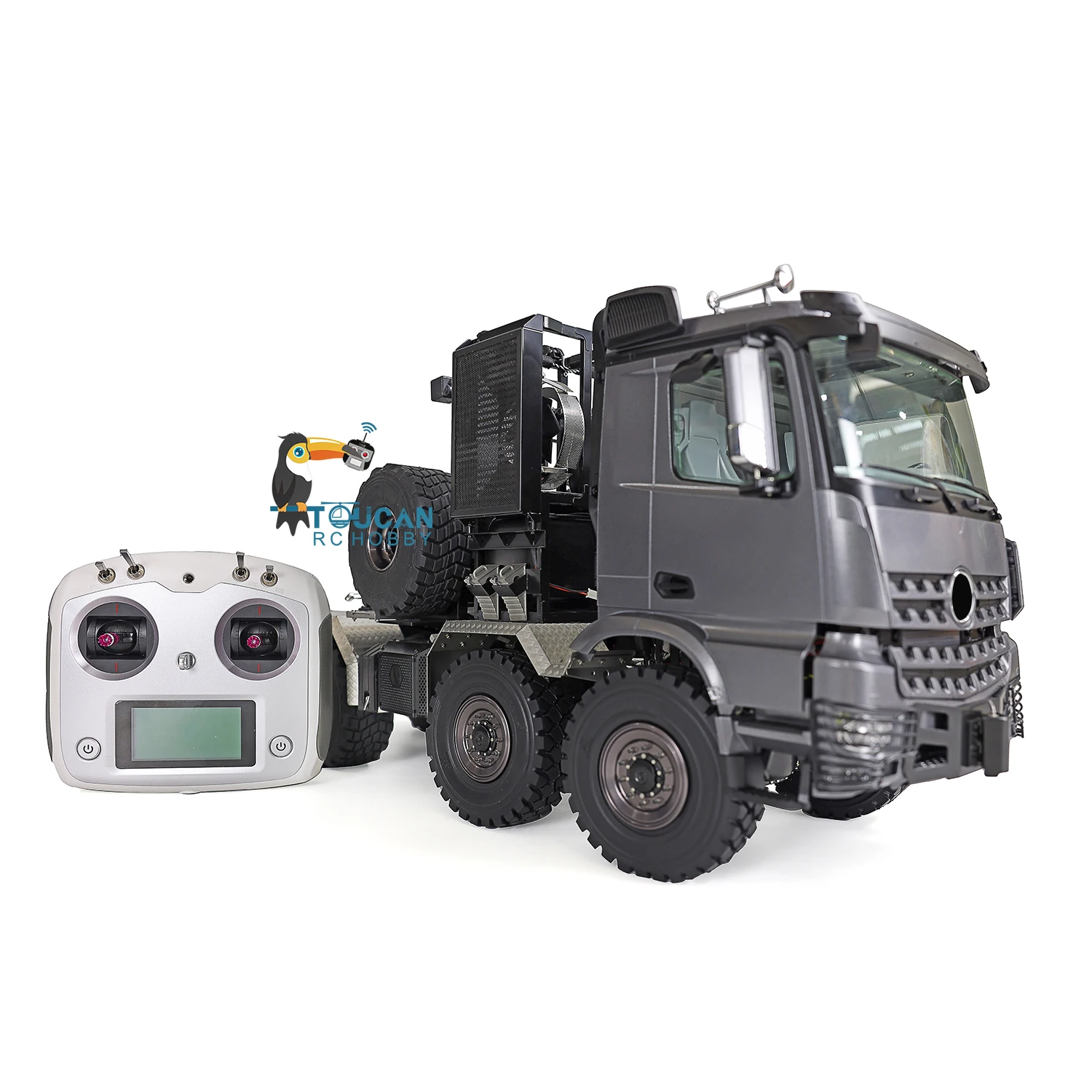 JDM 1/14 Metal RC Tractor Car Model W/Differential Axle 8*8 3Speed Gearbox Construction Heavy Truck Toy