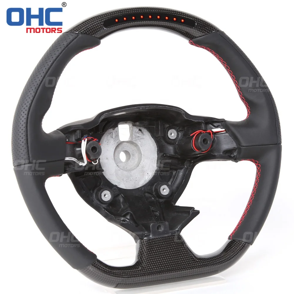 LED Real Carbon Fiber Steering Wheel for Ferrari 458 488 California T F12 Sergio Berlinetta 12-17 Steering Wheels OHC MOTORS