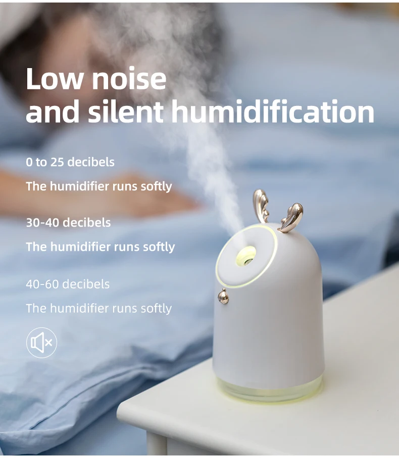 Best quality white USB charge portable seven color light air cooler water sprayer mist makers  mini humidifiers