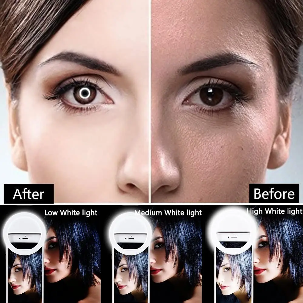 36 LED Selfie Ring Light Clip on Selfie Light for Phone Iphone Computer Laptop Photography Camera Video Selfie Fill Light BGD002