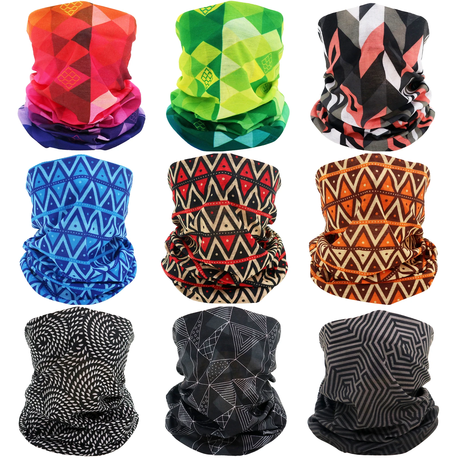 Wholesale Custom Summer Fishing Cycling UV Protection Face Cover Mask Multifunctional Tube Headwear Bandanas Neck Gaiter Scarf