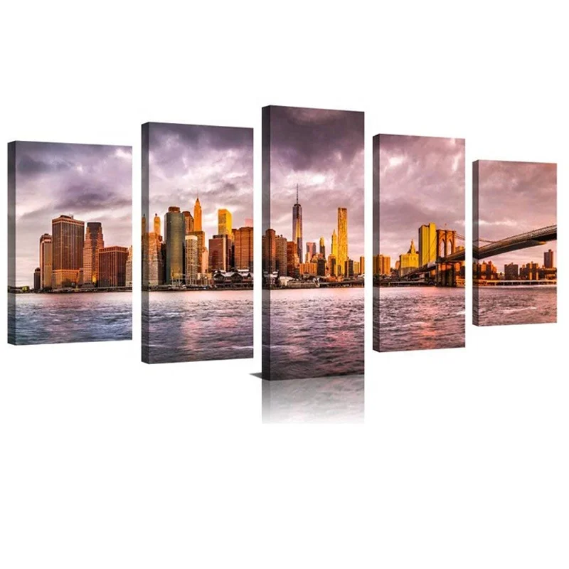 Christmas Gift Sunset Red Sky Beach Photo Modern  Print Canvas Wall Art for Office Living room Restaurant Decor