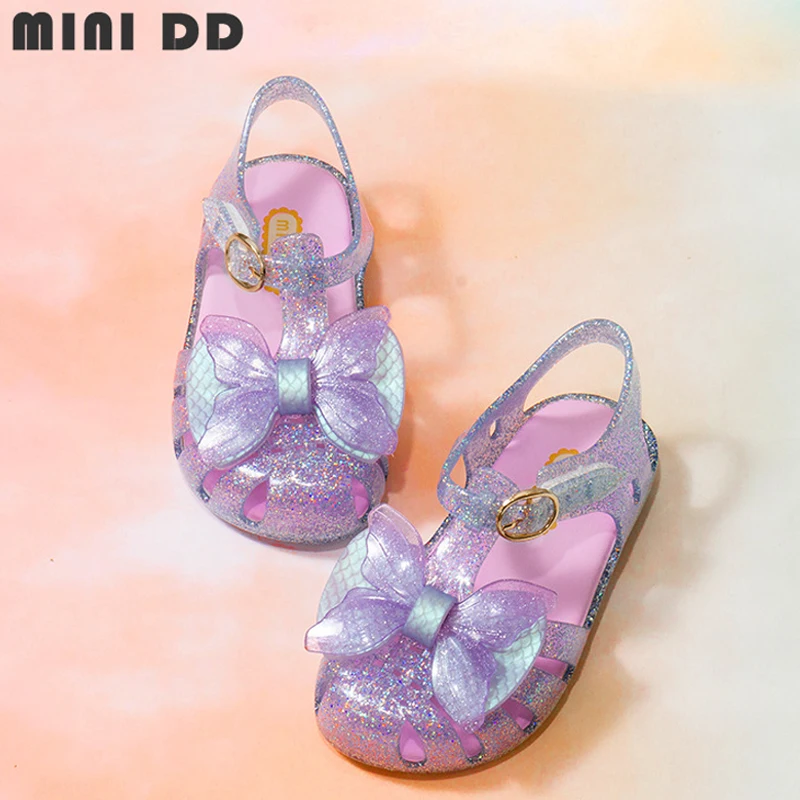 MINI DD Summer Classic Toddler High Quality wholesale children footwear kids Glitter jelly sandals Baby Sandals Slippers
