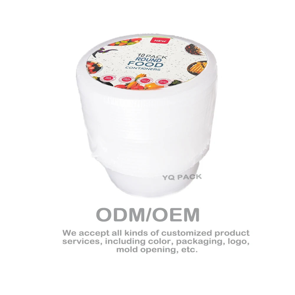 Wholesale Round Plastic Disposable Onion Soup Bowls Storage Food Delivery Containers with Lids