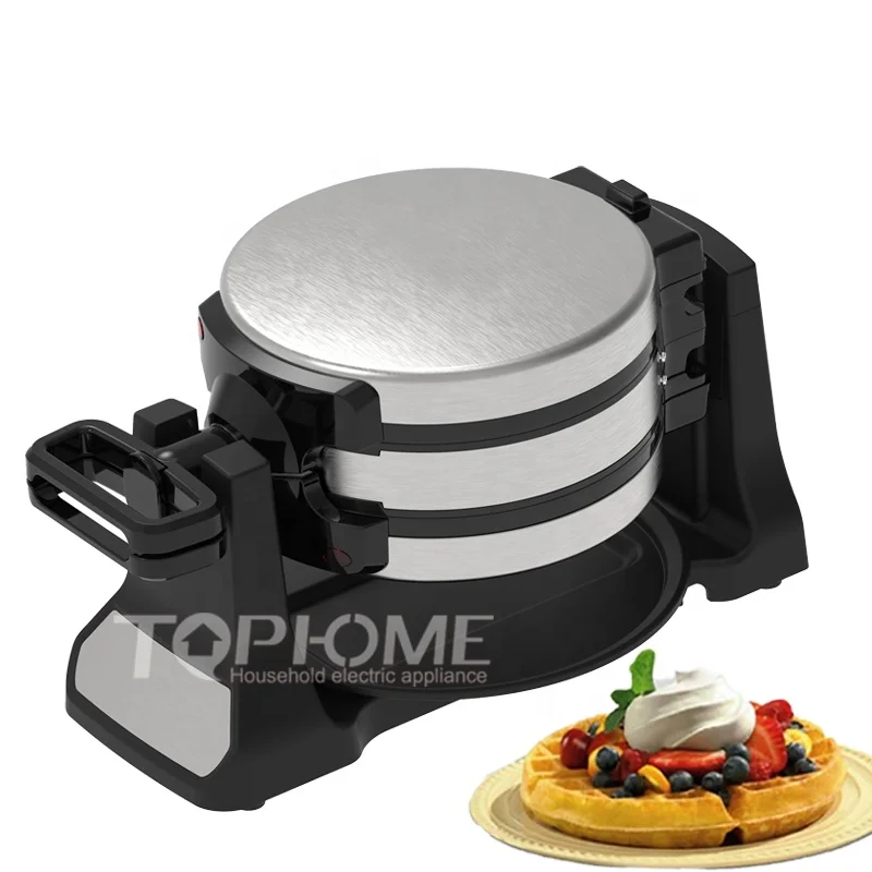 ETL Stainless Steel Double Flip Belgian Waffle Maker Rotating Waffle Maker