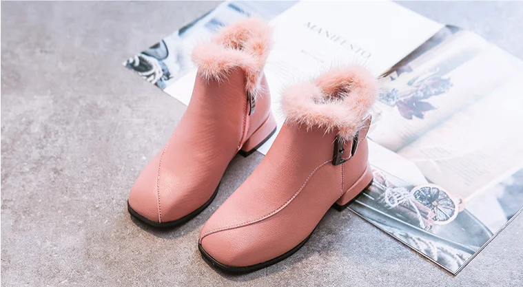 
Wholesale 2020 New Girls boots Fashion kids genuine leather waterproof half boots shoes girls walking winter boots 