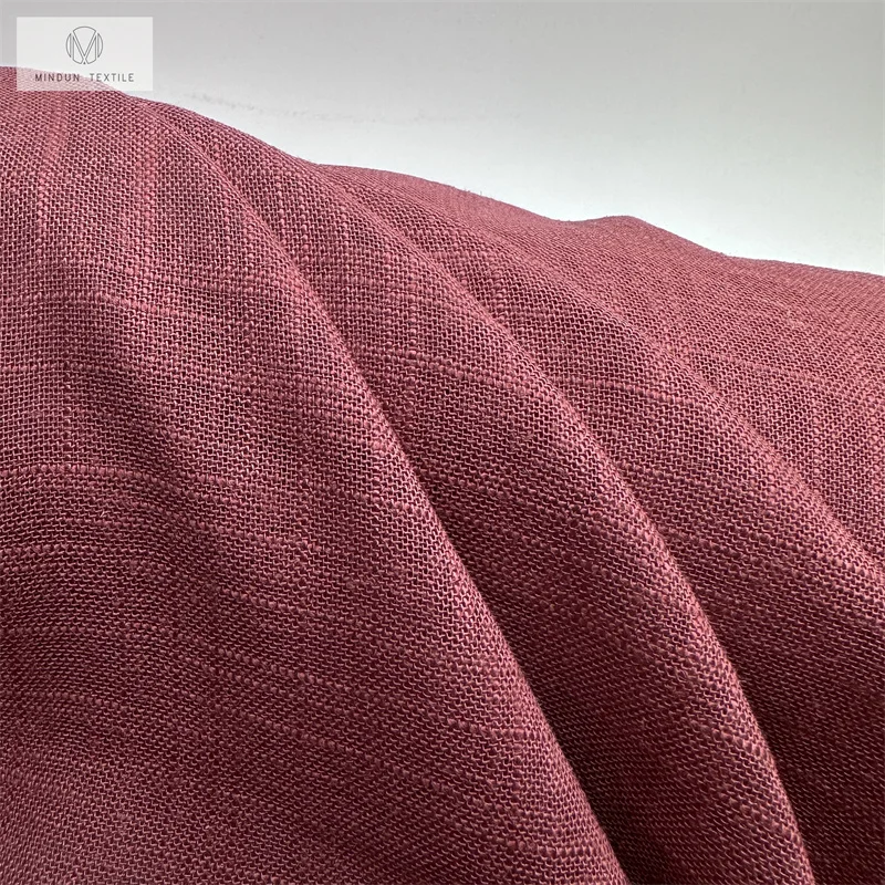 Mindun Linen/cotton/viscose Fabric In Stock Hot Selling Hemp 224gsm Soft Yarn Dyed Slub Linen Shirting Fabric Fabric
