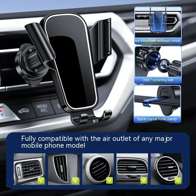 Mobile phone holder Tray Gravity Phone Air Vent Universal Smartphone Car Support Clip Mount Holder Stand