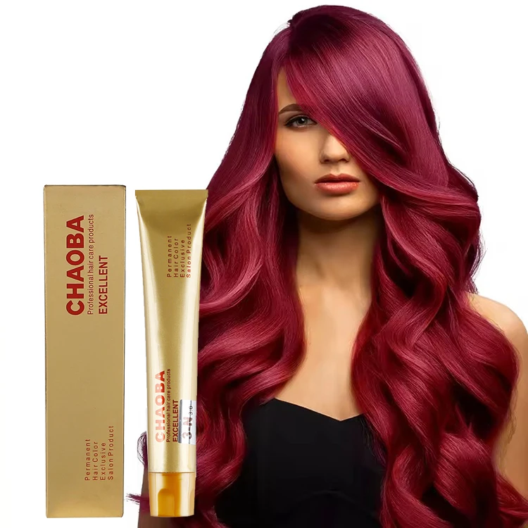 Wholesale OEM manufacturers natural Permanent Professional Red Women Hair Dye Color Cream for Salon Beauty