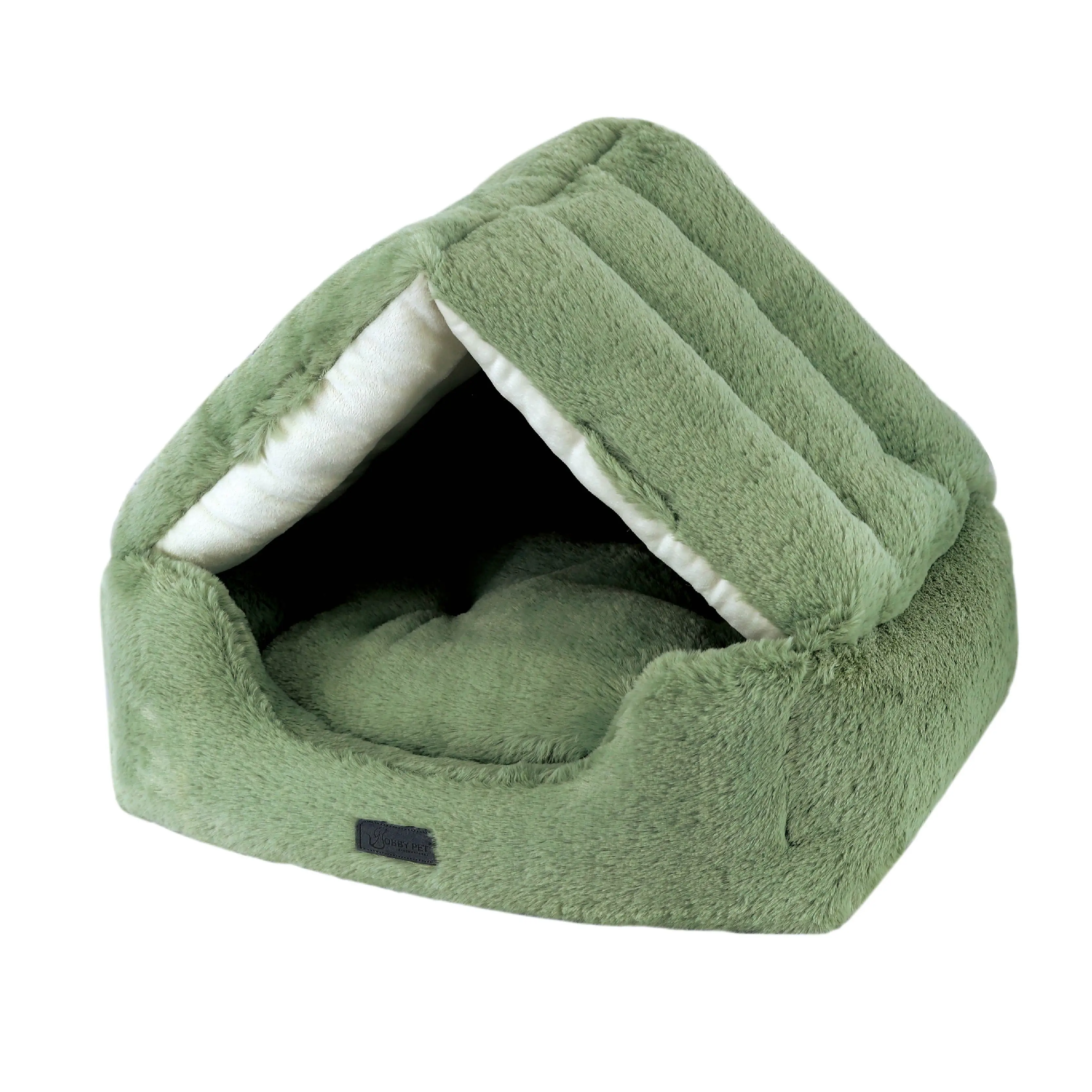 Cat hide cat cave faux rabbit fur dog bed cozy calming plush dog bed luxury cat bed