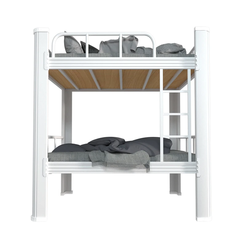 New design apartment metal adult loft bunk bed for Teen & Adults Metal Bunk Bed Twin Over Full Size with Removable Stair