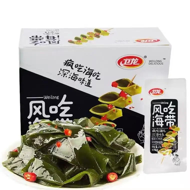 
Wholesale healthy snacks with Chinese characteristics, sweet and spicy pickled peppers, kelp slices and seaweed 20g*360 bags 