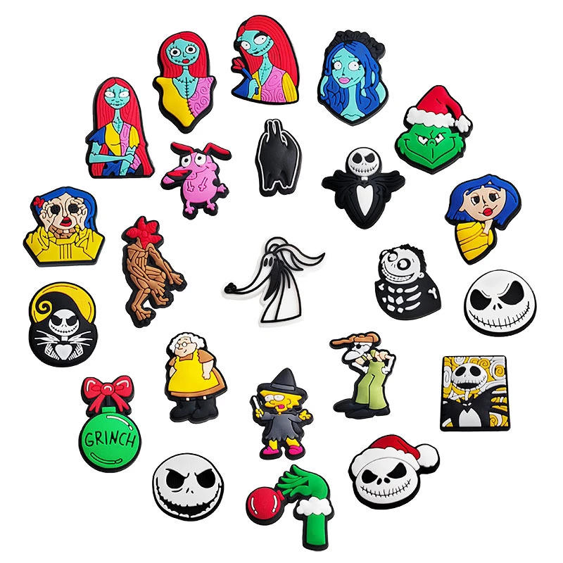 2022 New Arrival Kawaii Anime Movie Coraline Croc Shoes Charms for Girl Shoe Decoration Wholesale PVC Bracelet Products