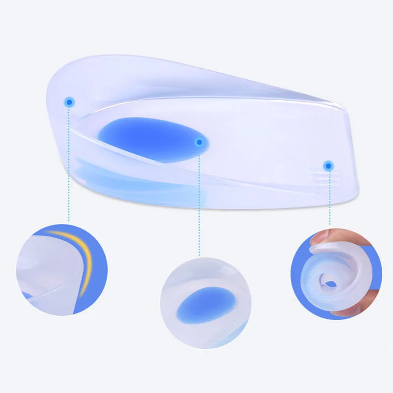 Soft and Comfortable Silicone heel pads with bone spurs for pain relief shock-absorbing long standing foot pads