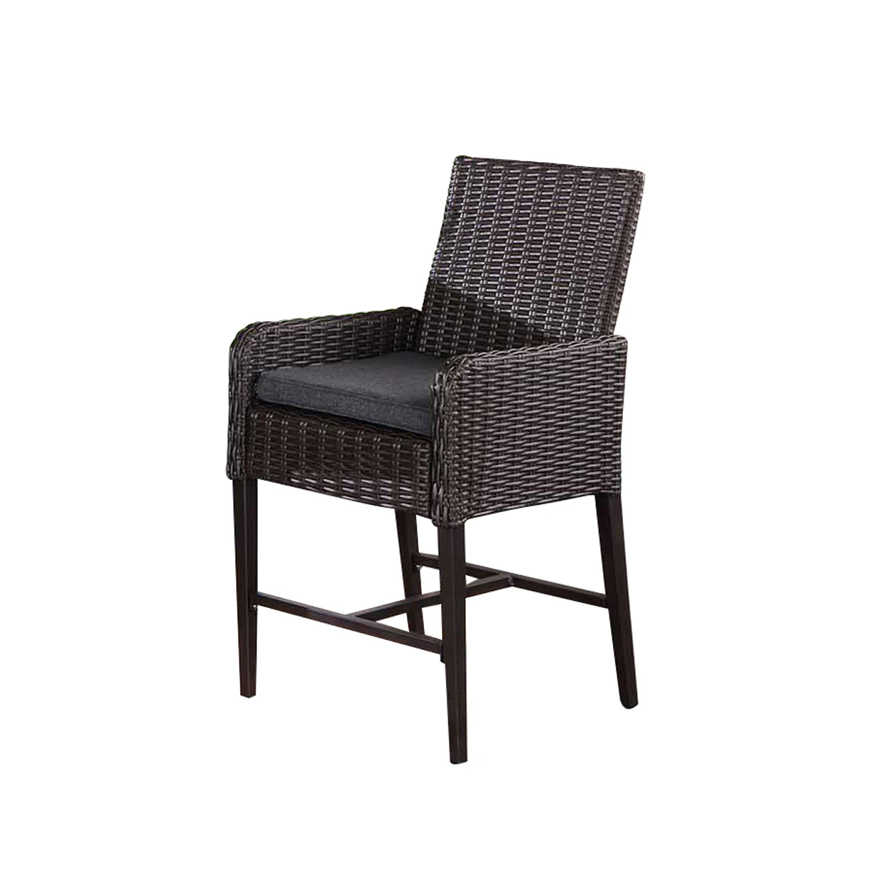 
5 Pieces Cushion Aluminum All Weather PE Rattan Wickers Patio Outdoor Garden Furniture Fire Pits Bar Table Set with ETL 