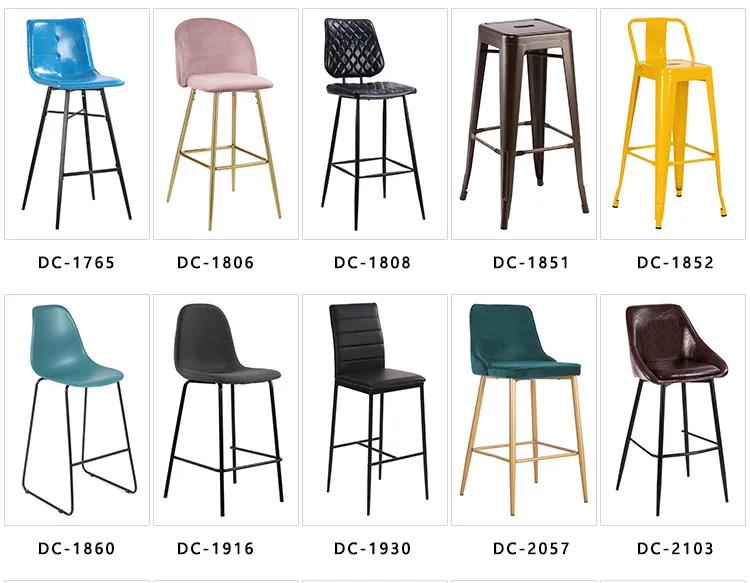 China manufacture modern fabric cover metal leg bar stool chair