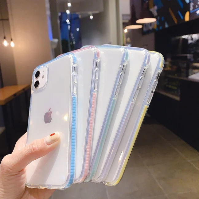 Shockproof Dual Color Soft TPU Case For IPhone 14 13 Mini 12 SE2 SE 2020 11 Pro Max X XS XR Cover For IPhone 6 6S 7 8 PLus