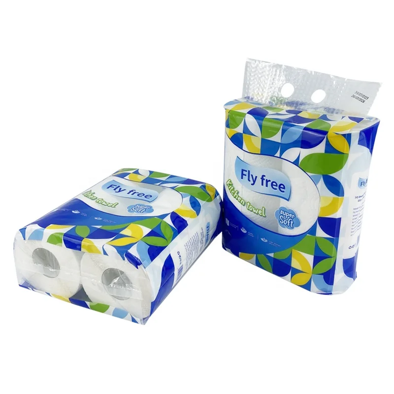 Factory Price Wholesale Bulk High Absorbent Embossed 2 ply Kitchen Paper Towel Rolls