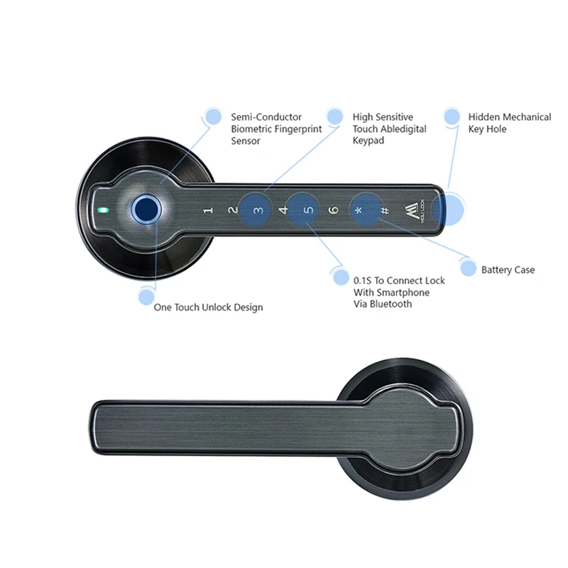 smart pass key zigbee bluetooth gateway APP remote authorization apartment fingerprint spherical lock