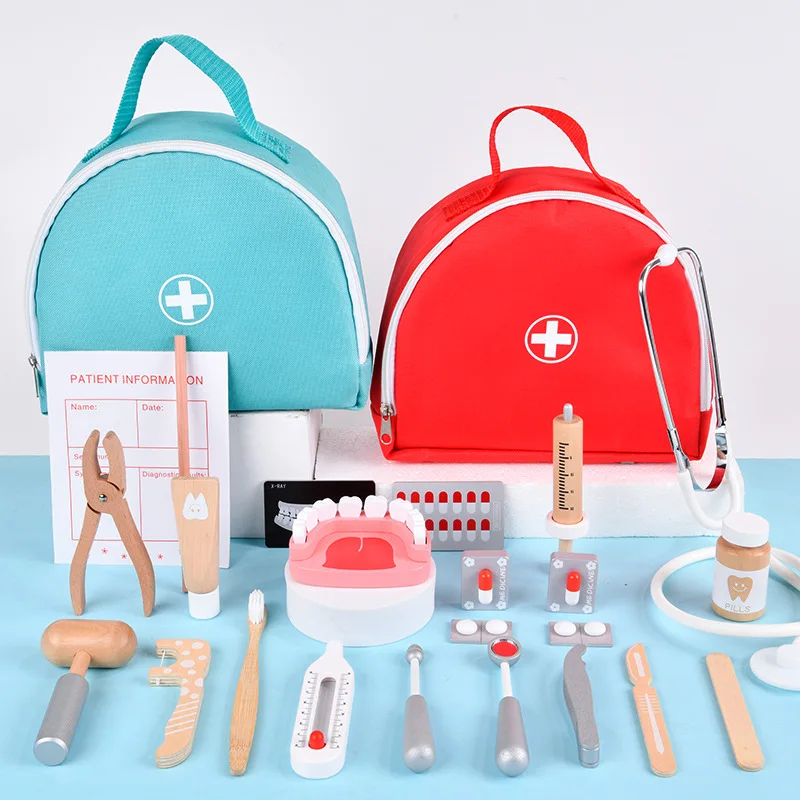 Medical Kit Doctor Dentist Pretend Play Set Equipment Kit for Kids with Case for Kids Interactive Game Roleplay