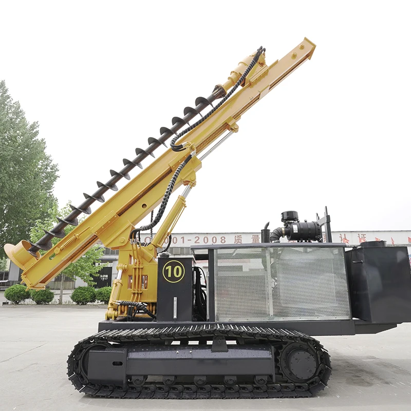 SDLQ Solar Photovoltaic Pile Driver Piling rig Mud pump air compressor drilling Water well low price 2024 model  depth 3.5m