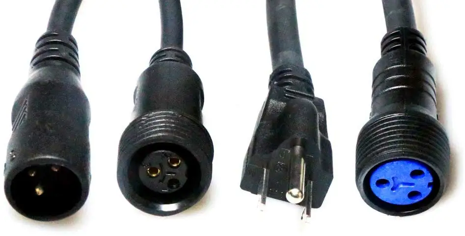 Stage Lights Cable Wire Price 1m DMX Cable 3 Pin 1m Power Cable for Waterproof Led Par Light